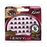 KISS i-ENVY Individual Lashes Trio Ultra Black Short - 100% TERMÉSZETES PRÉMIUM MINŐSÉGŰ TINCSES PILLÁK TRIO CSOMÓBAN 