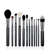 JESSUP 12 pcs Brush Pro Set Black/Silver T128 - PROFESSZIONÁLIS SMINKECSET KÉSZLET ARCRA SZEMRE TESTRE